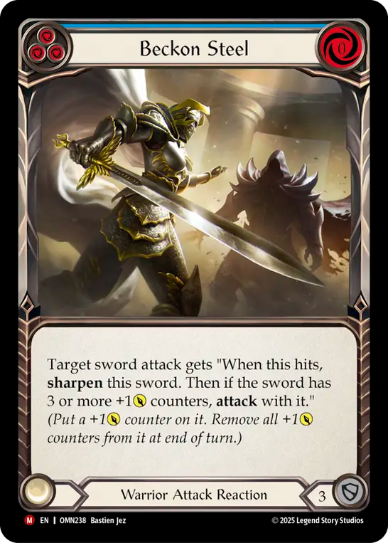 Beckon Steel Rainbow Foil (Blue) OMN238 (Omens of the Third Age)