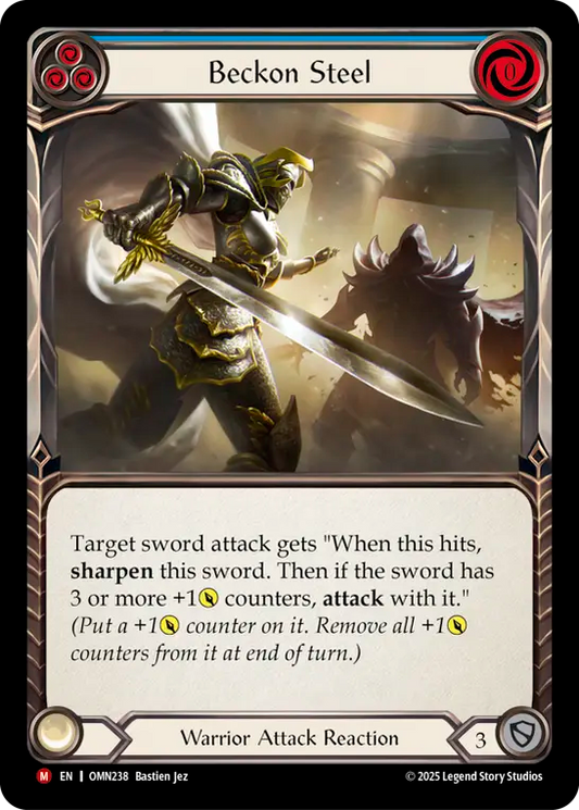 Beckon Steel Rainbow Foil (Blue) OMN238 (Omens of the Third Age)
