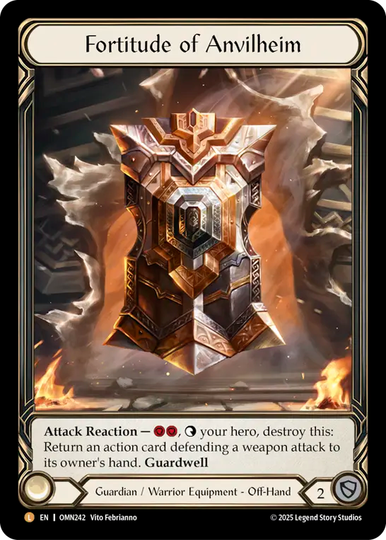 Fortitude of Anvilheim Extended Art Rainbow Foil OMN242 (Omens of the Third Age)