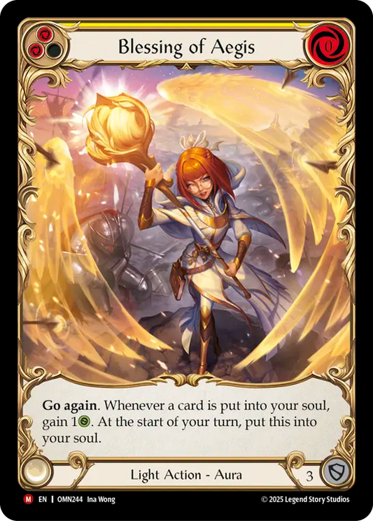 Blessing of Aegis Extended Art Cold Foil (Yellow) OMN244 (Omens of the Third Age)