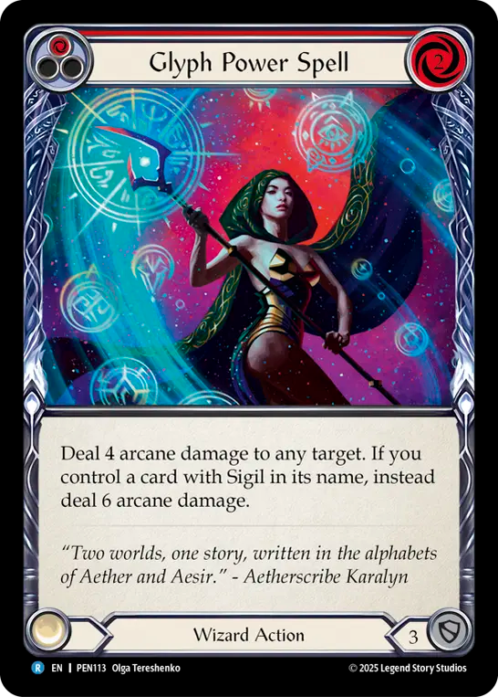 Glyph Power Spell (Red) PEN113 (Compendium of Rathe)