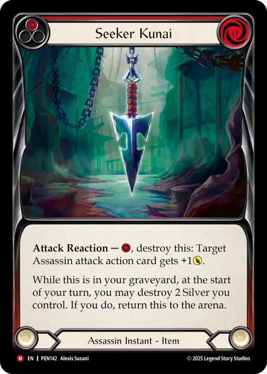 Seeker Kunai Rainbow Foil (Red) PEN142 (Compendium of Rathe)