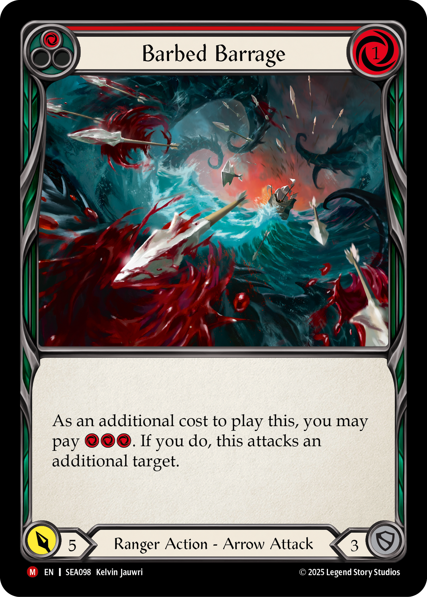 Barbed Barrage Rainbow Foil (Red) SEA098 (High Seas)