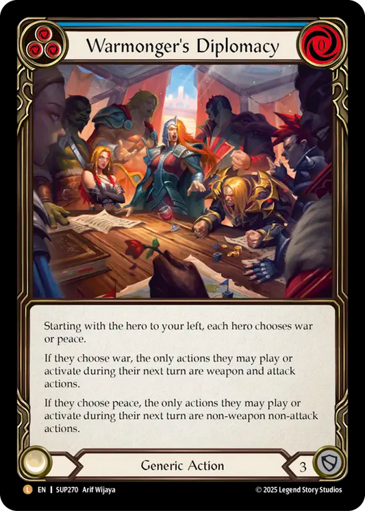 Warmonger's DiplomacyRainbow Foil  (Blue) SUP270 (Super Slam)