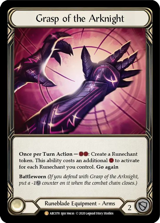 Grasp of the Arknight Rainbow Foil ARC078 (Arcane Rising) (Unlimited)